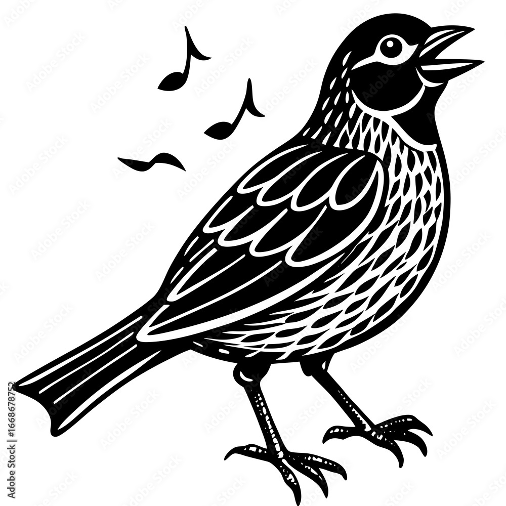 Obraz premium Singing Bird Illustration