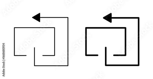 Undo Return Arrow Icon Set – Back Navigation, Repeat Command, Interface Symbol Vector