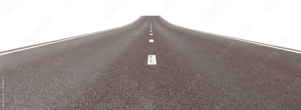 Photos Empty Asphalt Road with Center Line Isolated on Transparent Background