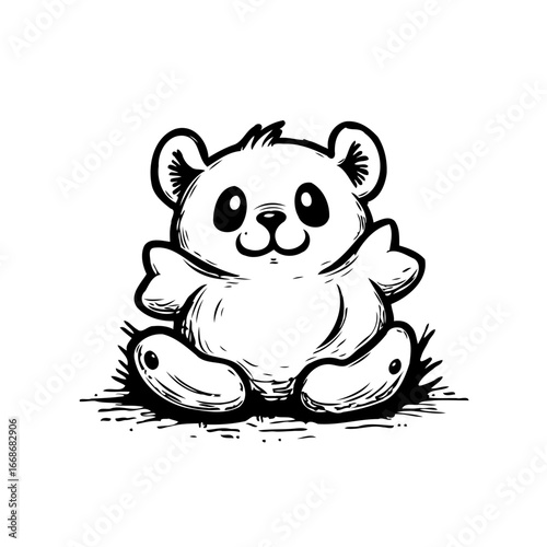 Charming teddy bear illustration brings joy and whimsy to designs inviting playful engagement with