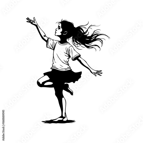 Dynamic depiction of a youthful character showcasing whimsical energy and spirit in playful
