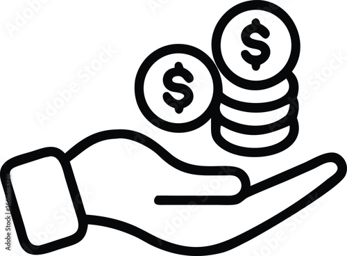 Hand holding stacked coins symbolizing financial gain