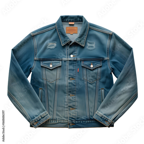 Buy denim jacket mens levi's distressed blue vintage style fashion outerwear clothing online shop sale trendy a transparent background