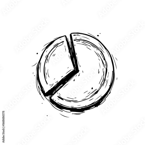 Hand drawn chart division illustration showcasing segments representing a distribution concept