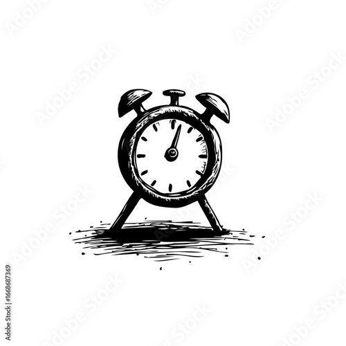 Illustration of retro clock symbolising deadlines appointments and the passing hours in vintage