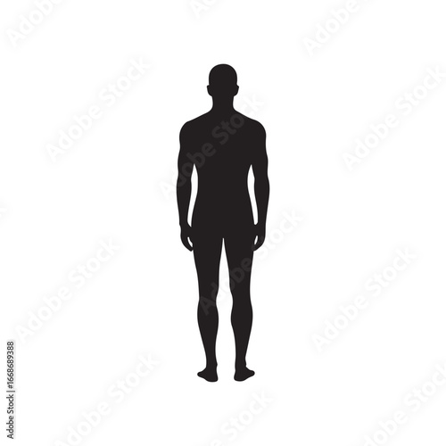 Man back side silhouette vector flat illustration design on white background
