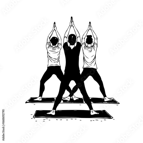Serene yoga practice: Illustrating mindful movement for well being and inner peace demonstrating