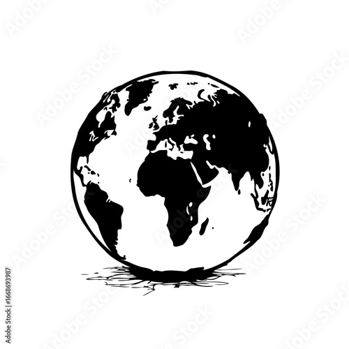 Sketch of world continents and oceans for graphic design vector globe design geographical world