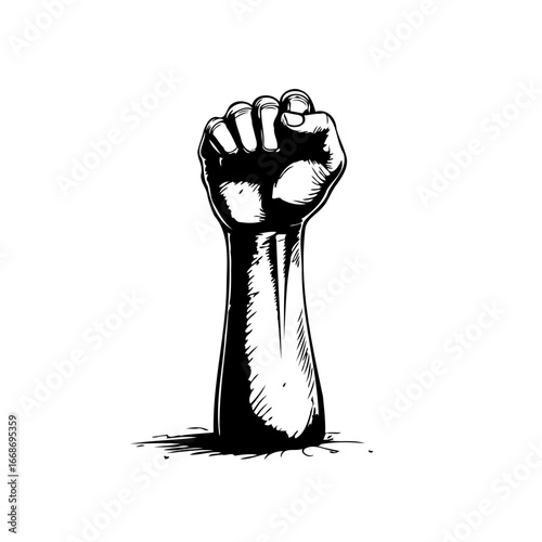 Symbolic fist illustration conveying concepts of resistance, solidarity, empowerment, and the