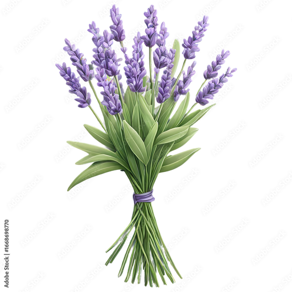 Fototapeta premium Vibrant Lavender Bouquet Illustration