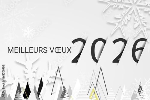 Bonne année - meilleurs vœux 2026 - vecteur pour affiche bannière salutation et célébration du nouvel an 2026.
