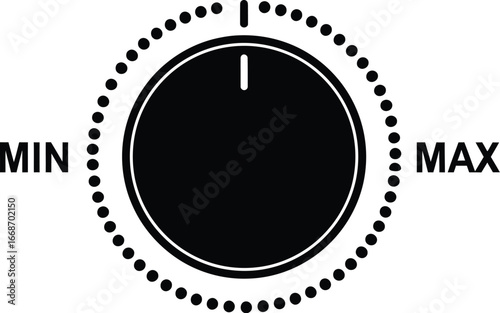 Volume control knob icon vector illustration min max setting