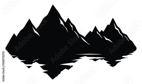 majestic mountain silhouettes mirrored on serene lake beautiful outdoor scene