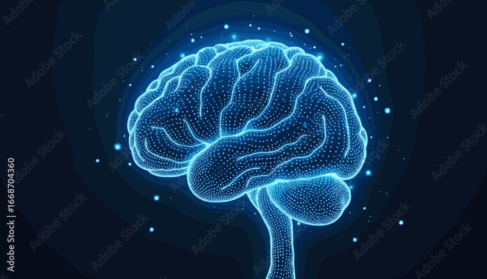 Obraz premium futuristic technology, AI graphics, digital brain, artificial intelligence design, cyber world, glowing butterfly illustration, neon technology, virtual reality, sci-fi background, glowing circuit des