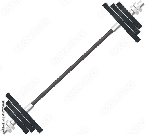 Barbell for weightlifting and bodybuilding training isolated