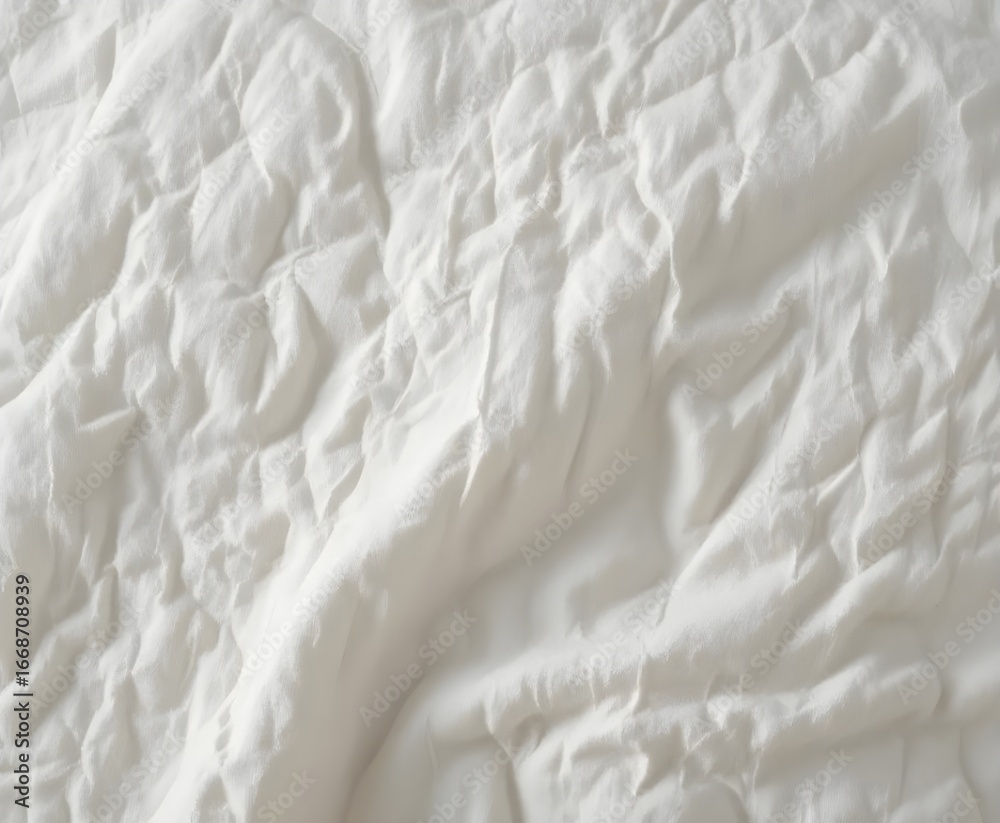 Obraz premium textured white wrinkled fabric background for minimalist design or soft bedding product presentation