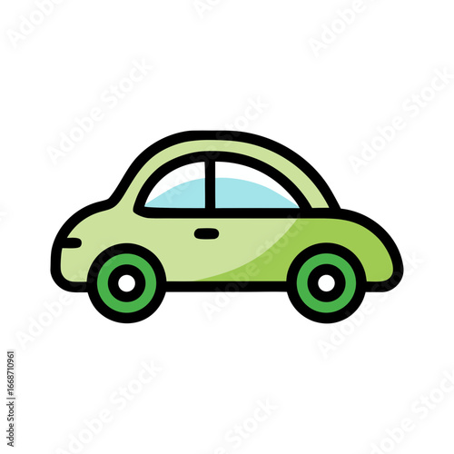 carpool car eco icon doodle style vector illustration.