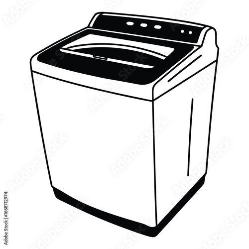 Modern washing machine in a bright laundry room, showcasing energy efficiency and convenience
