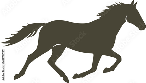 Wallpaper Mural Black and white running horse silhouette
 Torontodigital.ca