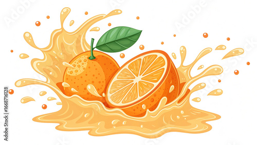 orange slice with splash