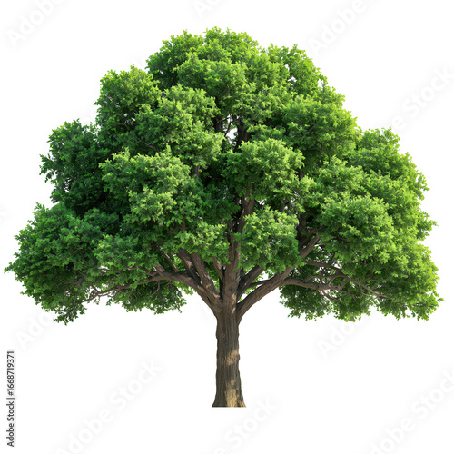 Tree on transparent background, real tree green leaf isolate die cut png file
