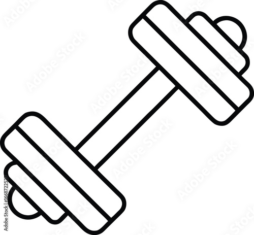 Gym workout dumbbell icon silhouette isolated on white background