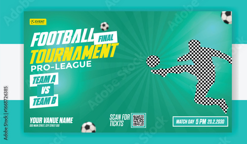 Football tournament final match banner design template vector