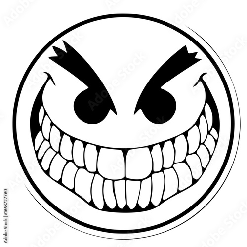 Evil grinning face