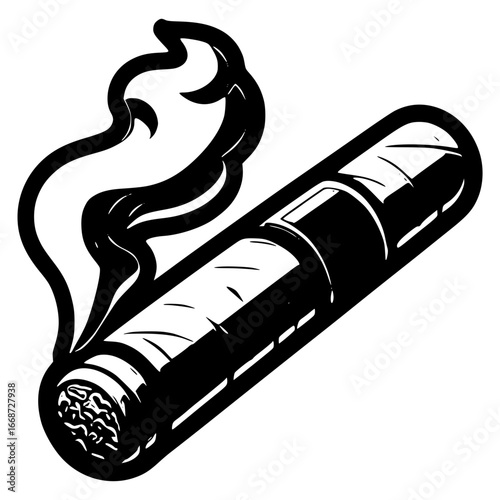 Cigar with smoke