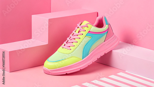 baby shoes on pink background