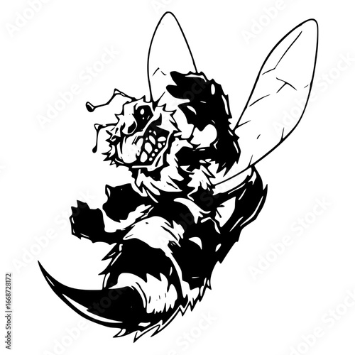 Angry bee illustration