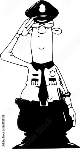Policeman saluting