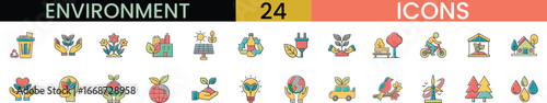 Collection of various environment related icons design elements suitable for general use vector