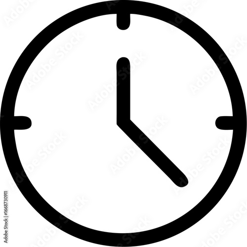 Simple outline icon of a clock for time management and scheduling