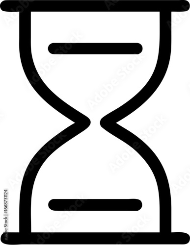 Minimal outline hourglass icon symbolizing time running out
