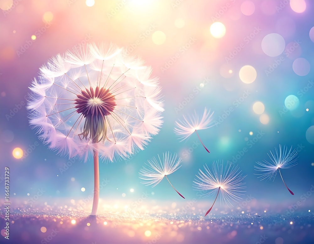 Obraz premium A dandelion in a soft light