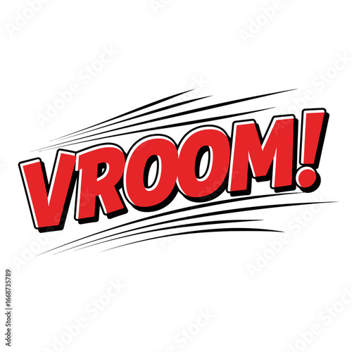Comic Book Style "Vroom!" Sound Effect