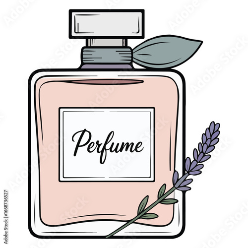 Woman perfume bottle vector illustration isolated on white background