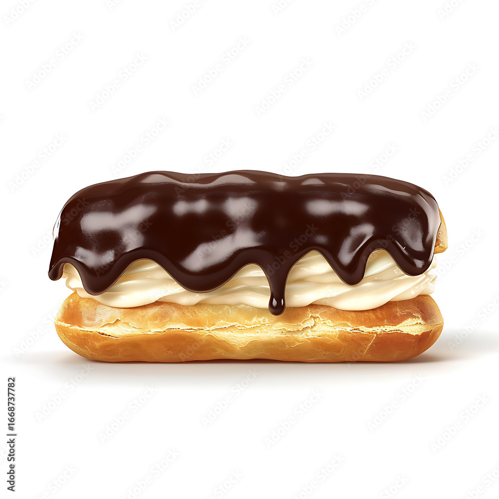 Obraz premium Chocolate Eclair with Cream Filling