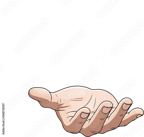 Business Process Initiation Hand Vector Illustration