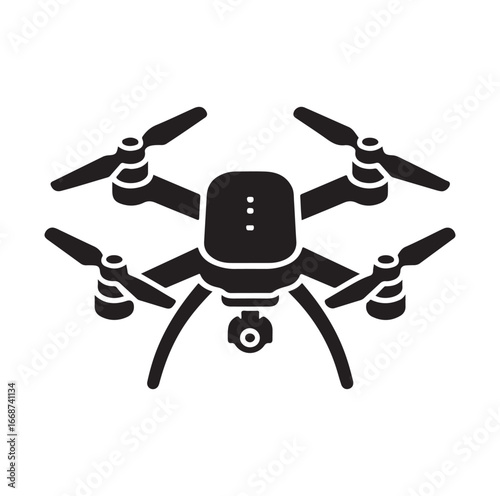 Drone camera icon silhouette vector