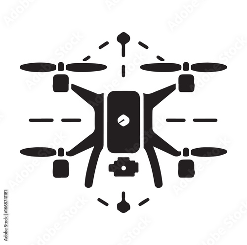 Drone camera icon silhouette vector
