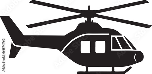 Utility helicopter silhouette transport military vector flat design for aviation defense