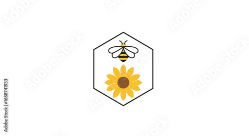 Bee and Sunflower Emblem.