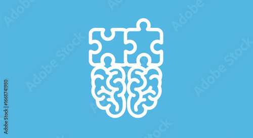 Brain with Puzzle Pieces: Symbol of Mental Health and Problem-Solving.