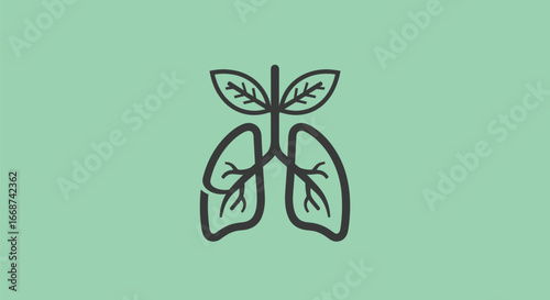 Green Lungs Symbolizing Healthy Breathing and Nature.