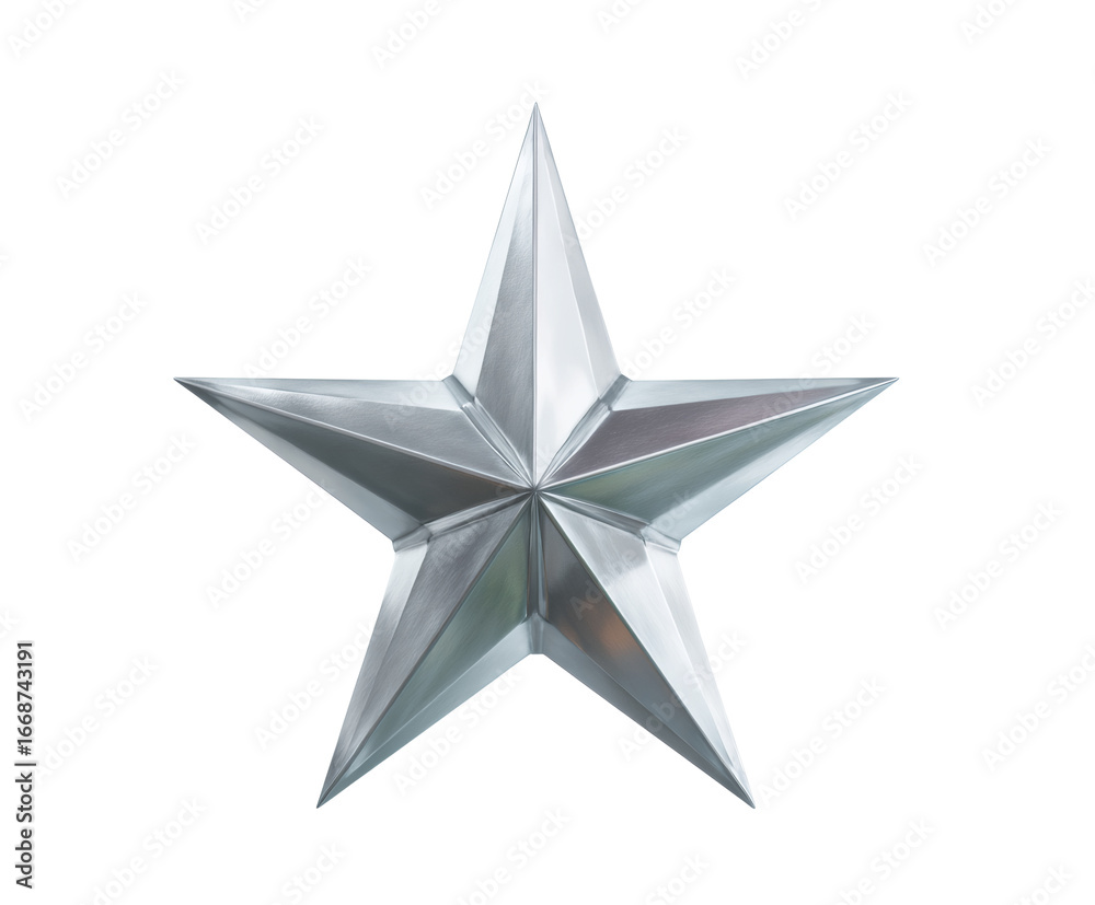 Fototapeta premium Silver star on a transparent background