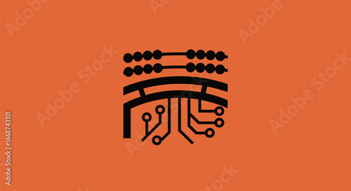 Abacus and Circuit Board: Symbol of Technological Integration.