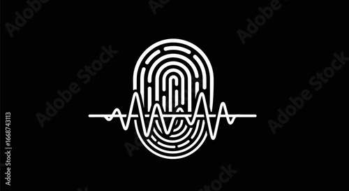 fingerprint biometric security technology illustration.