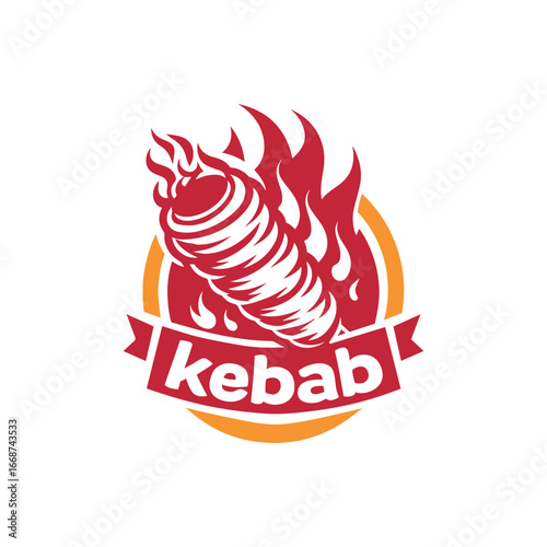 Set of doner kebab logo templates. creative labels for Turkish and Arabian fast food restaurant eps vector art shawarma	